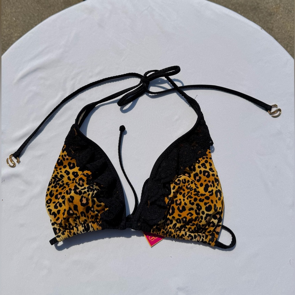 Wild Leopard Print Bikini Top